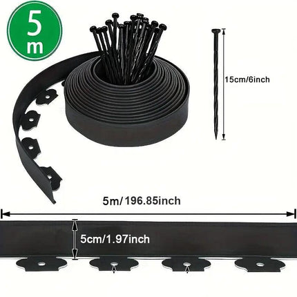 L Shaped Garden Edging Border Grass and Stone Landscape Barrier Retaining Strip