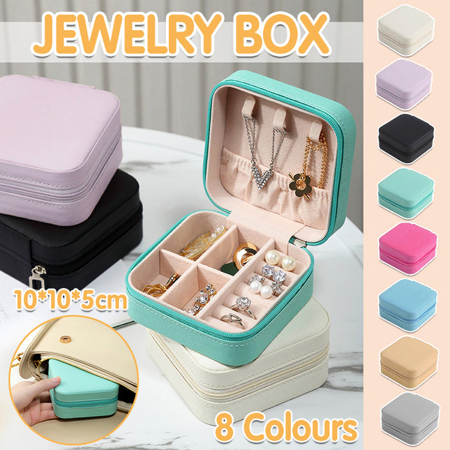 Travel Jewelry Organizer Box Portable Leather Storage Ornaments Ring Earrings