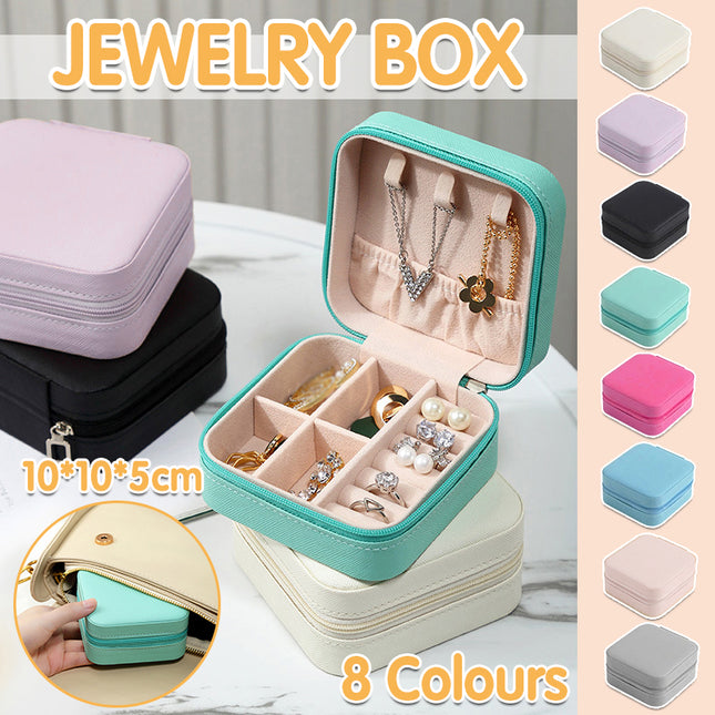 Travel Jewelry Organizer Box Portable Leather Storage Ornaments Ring Earrings