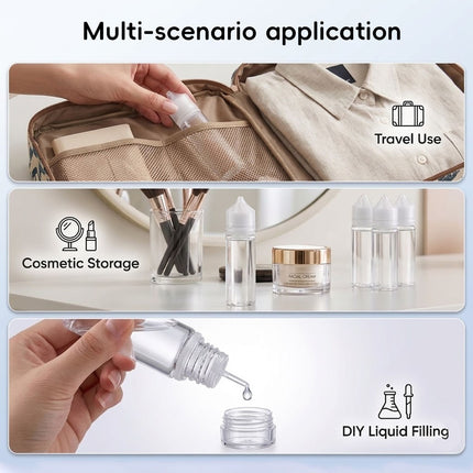Clear Dropper Bottle Set 50ml 100ml Refill Squeeze Bottles 30 Pack