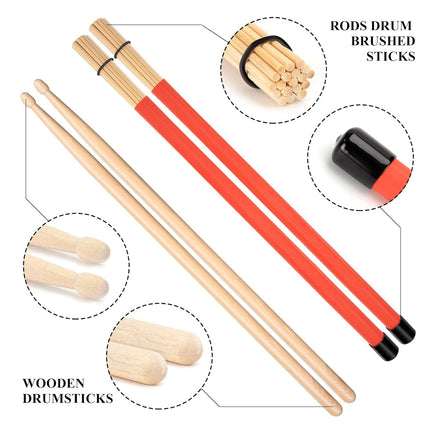 Drum Sticks 4 Piece Set for Acoustic Electric Drums Professional Music Practice