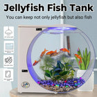 Round Jellyfish Fish Tank 10L Desktop Aquarium with LED Colour Lights