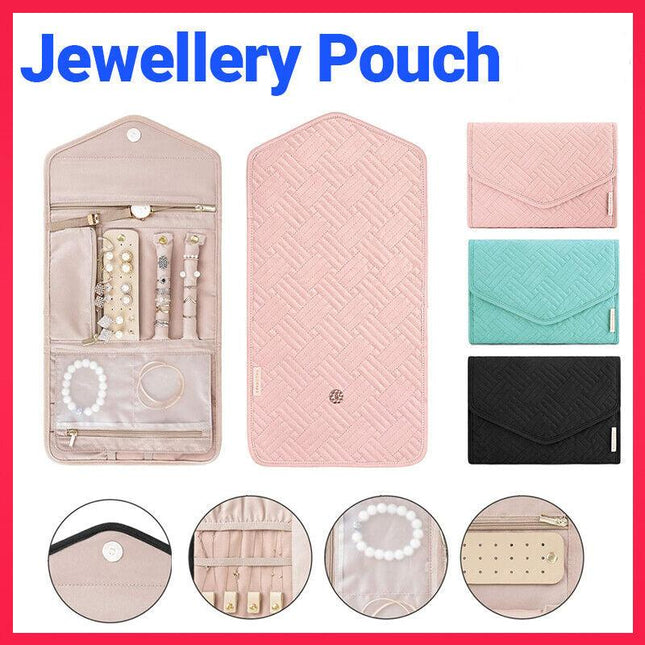Periea Travel Jewellery Roll -Jewellery Travel Pouch Portable Case Box Organiser - Aimall