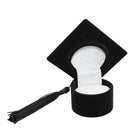 Graduation Cap Ring Boxes 6 Pack Velvet Keepsake Black Blue