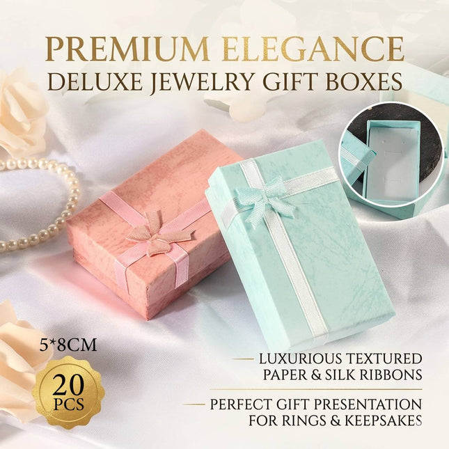 Jewellery Gift Boxes 20 Pack 5x8cm Blue or Pink