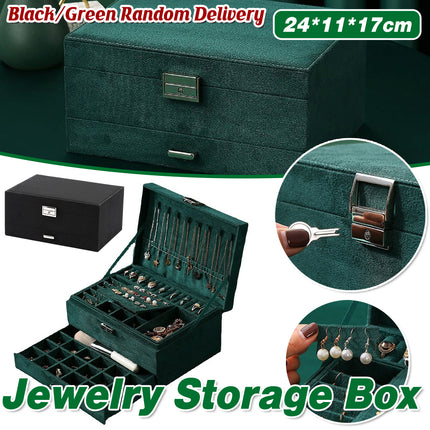 Vintage Triple Jewellery Storage Box Multifunctional Organizer Jewellery Case