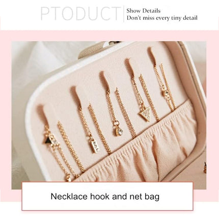 Portable Jewellery Box Travel Case Ring Earring Necklace 16 x 11.5 x 5cm