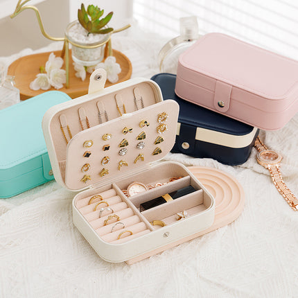 Portable Jewellery Box Travel Case Ring Earring Necklace 16 x 11.5 x 5cm