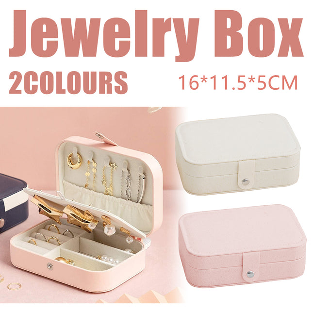 Portable Jewellery Box Travel Case Ring Earring Necklace 16 x 11.5 x 5cm