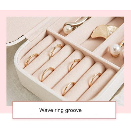 Portable Jewellery Box Travel Case Ring Earring Necklace 16 x 11.5 x 5cm