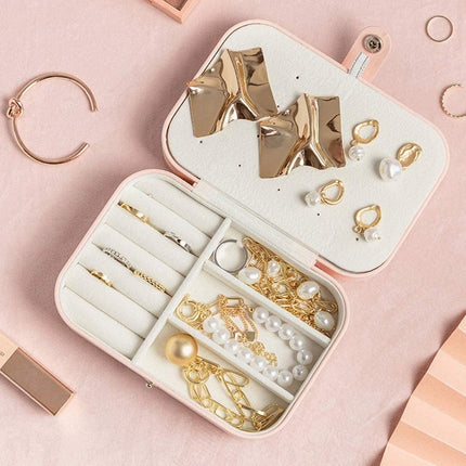 Portable Jewellery Box Travel Case Ring Earring Necklace 16 x 11.5 x 5cm