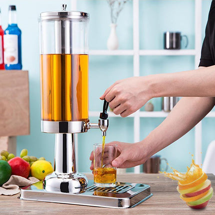 3L Stainless Steel Juice Dispenser Single Tap Beverage Server Cold Drink Container