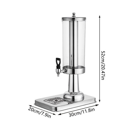 3L Stainless Steel Juice Dispenser Single Tap Beverage Server Cold Drink Container