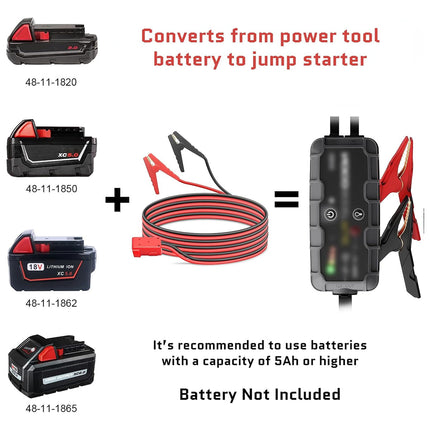 Portable Car Jump Starter Cable Emergency Power Conversion Line Durable Anti Slip
