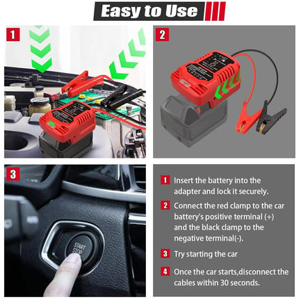 Portable Car Jump Starter Cable Emergency Power Conversion Line Durable Anti Slip