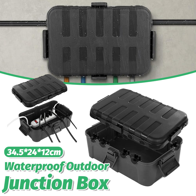 Black Large Square Junction Box Outdoor Moisture Proof Line Protection Box