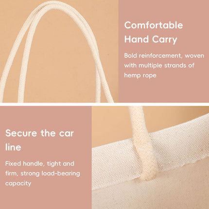 Jute Canvas Handheld Tote Bags 5 Pack Blank Front Panel