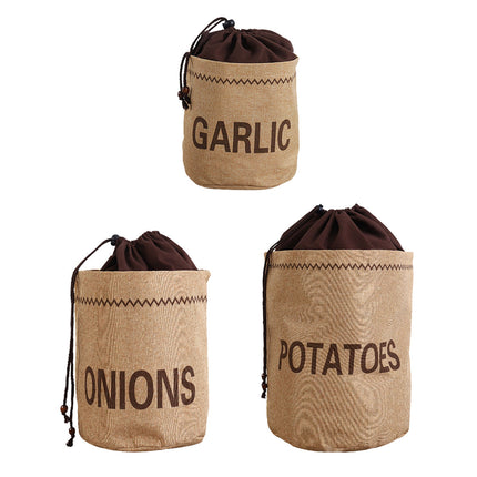 Kitchen Drawstring Jute Produce Bags 2 Pack Labeled