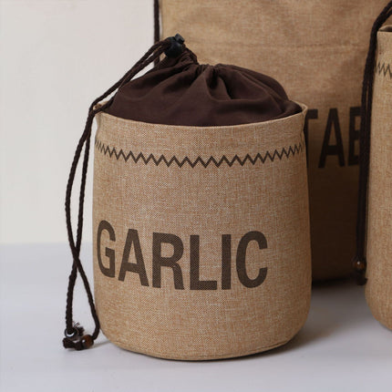 Kitchen Drawstring Jute Produce Bags 2 Pack Labeled