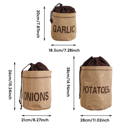 Kitchen Drawstring Jute Produce Bags 2 Pack Labeled