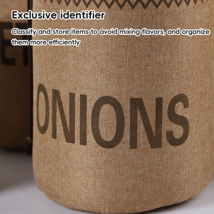 Kitchen Drawstring Jute Produce Bags 2 Pack Labeled