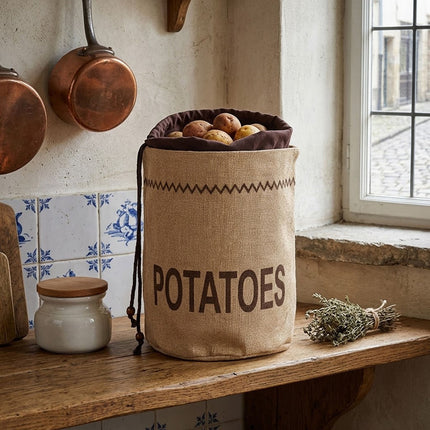 Kitchen Drawstring Jute Produce Bags 2 Pack Labeled