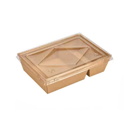200 x Brown Bento Salad Pasta Rice Kraft Paper Lunch Box Takeaway Food Container - Aimall