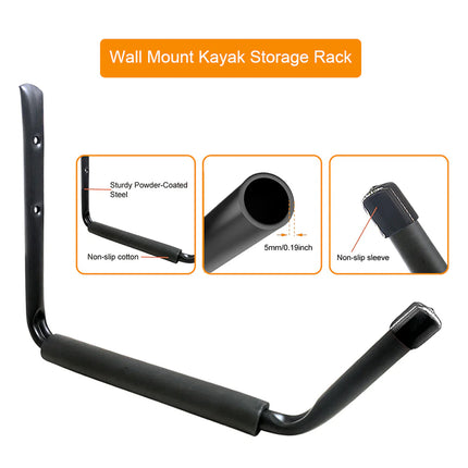 4in1 Wall Mounted Kayak Wall Rack Surfboard Canoe Storage Stand for Garage