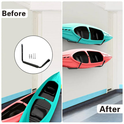 4in1 Wall Mounted Kayak Wall Rack Surfboard Canoe Storage Stand for Garage