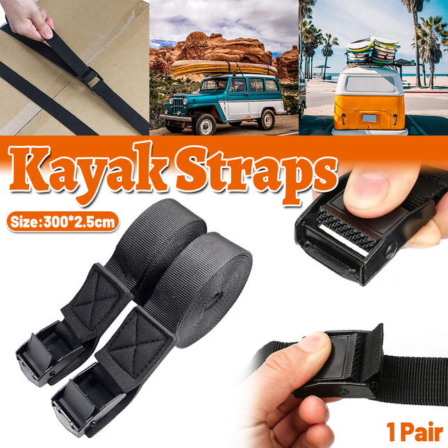 1 Pair Roof Rack Tie Down Straps for Canoe Kayak Surfboard Bicycle High Strength