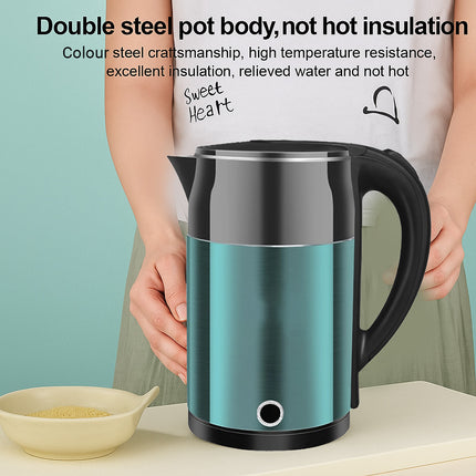 Home Smart Stainless Steel Electric Kettle 2L Double Layer Anti Scald Safe