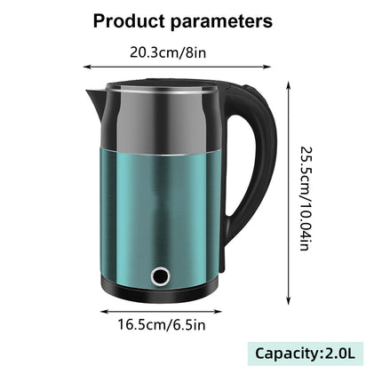 Home Smart Stainless Steel Electric Kettle 2L Double Layer Anti Scald Safe