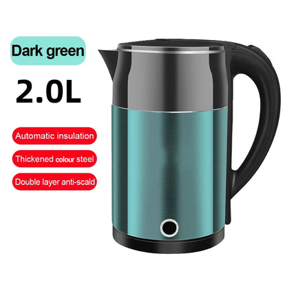 Home Smart Stainless Steel Electric Kettle 2L Double Layer Anti Scald Safe