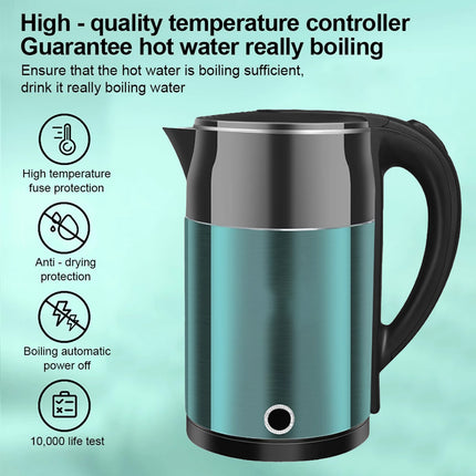Home Smart Stainless Steel Electric Kettle 2L Double Layer Anti Scald Safe