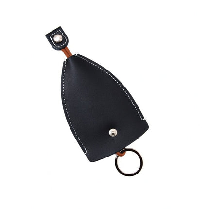 Leather Key Pouch With Pull Strap Case Holder Bag Ring Organizer House Car Keys