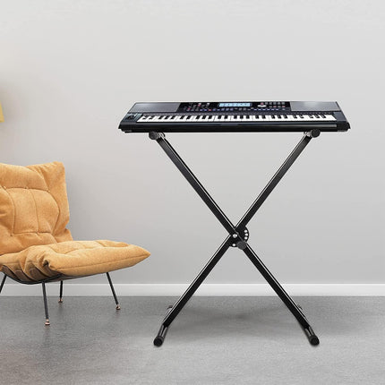 Electronic Keyboard Stand Adjustable Height X Type Piano Stand Double Pipe Raised Stand