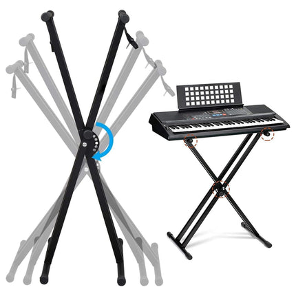 Electronic Keyboard Stand Adjustable Height X Type Piano Stand Double Pipe Raised Stand