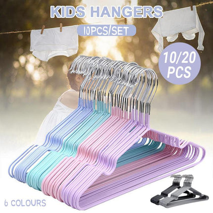Up To 20X Stainless Steel Kids Clothes Hanger Children Child Baby Coat Hangers - Aimall