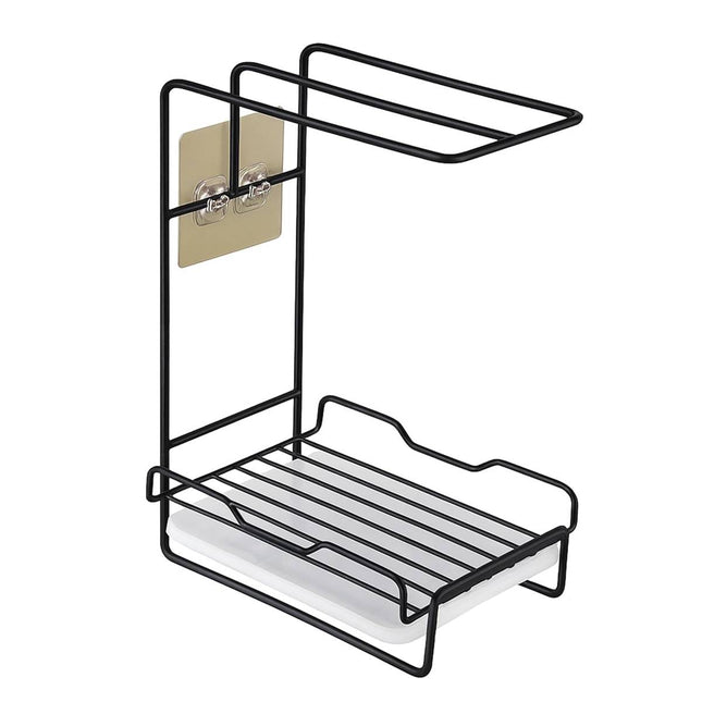 Countertop Kitchen Sink Caddy Organiser Dishcloth Sponge Holder Drain Rack Steel