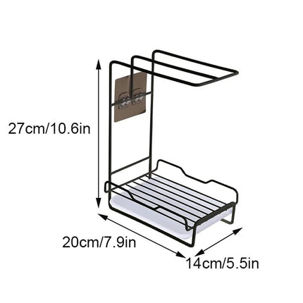 Countertop Kitchen Sink Caddy Organiser Dishcloth Sponge Holder Drain Rack Steel