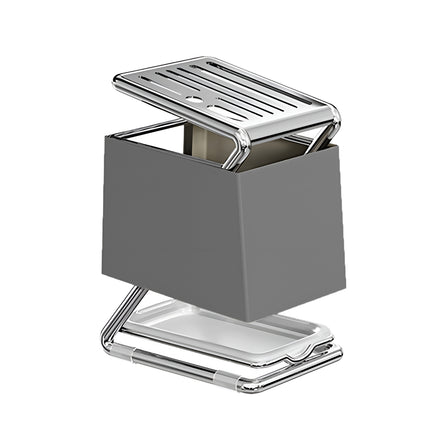 Kitchen Knife Holder Rack Carbon Steel Drainage Tray Hook Side White or Grey