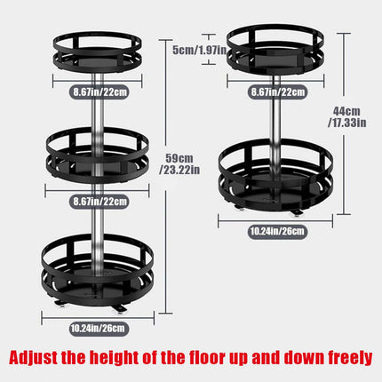 Kitchen Rotating Spice Rack Triple Layer Countertop Organizer Storage Shelf
