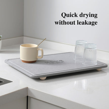 Kitchen Countertop Drain Mat Sink Waterproof Pad Dishware Drying Mat Quick Dry