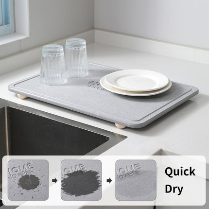 Kitchen Countertop Drain Mat Sink Waterproof Pad Dishware Drying Mat Quick Dry