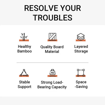 Kitchen Storage Cabinet with Doors Bamboo Durable for Pantry Spices Food Use