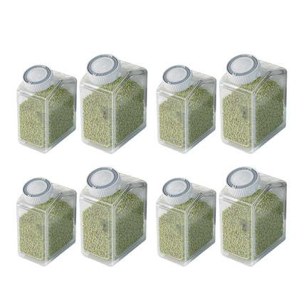 8PCS Kitchen Clear Airtight Storage Jar 1.3/1.8L Large Capacity Food Storage