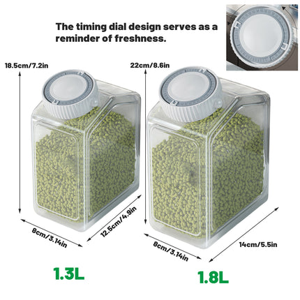 8PCS Kitchen Clear Airtight Storage Jar 1.3/1.8L Large Capacity Food Storage