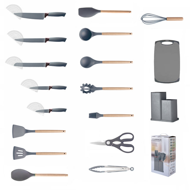 19pcs Silicone Kitchenware Cooking Tools Utensils Set For Home Kitchen Baking