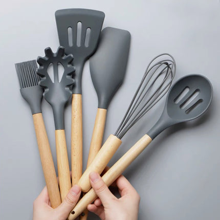 19pcs Silicone Kitchenware Cooking Tools Utensils Set For Home Kitchen Baking