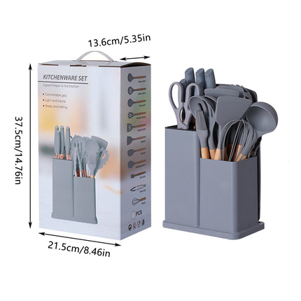 19pcs Silicone Kitchenware Cooking Tools Utensils Set For Home Kitchen Baking